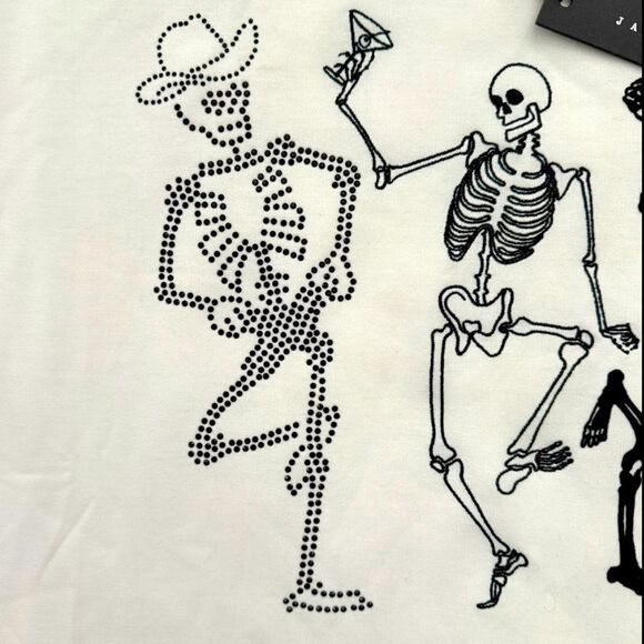 White Sweatshirt Dancing Skeletons Halloween Jane & Delancey Skeleton Party - Picture 9 of 9